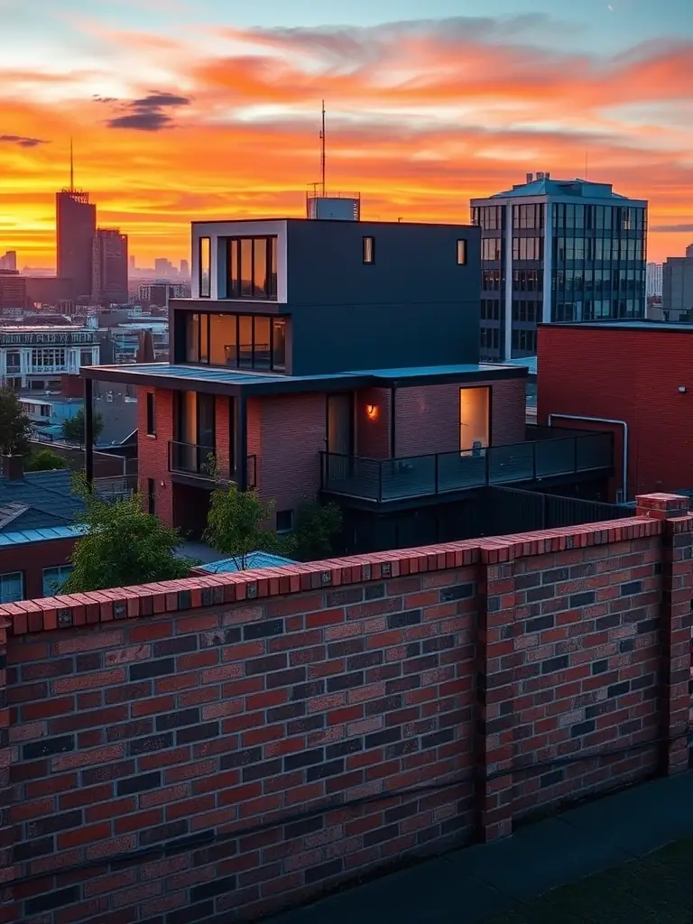 A diverse portfolio of completed bricklaying projects, including residential homes, commercial buildings, and custom brick fences.